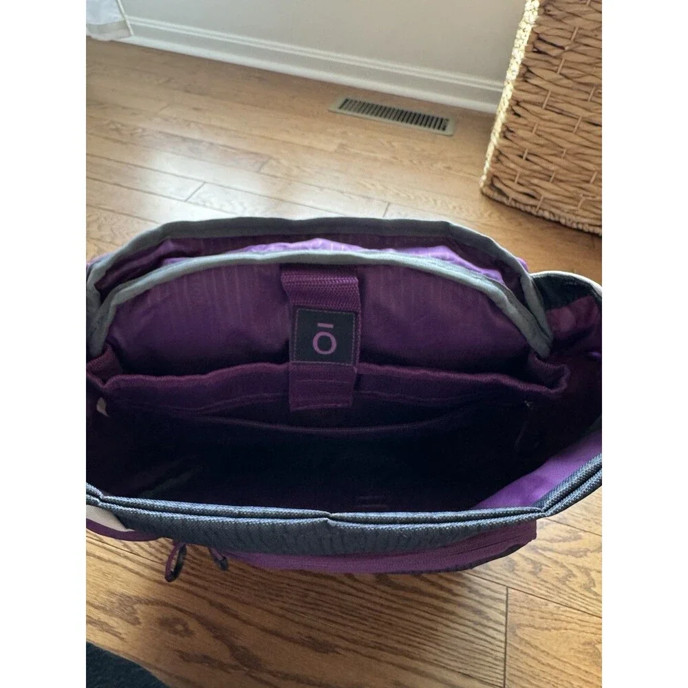 Doterra Backpack Gray Purple White Adjustable Straps Zippered Pockets Rare Large